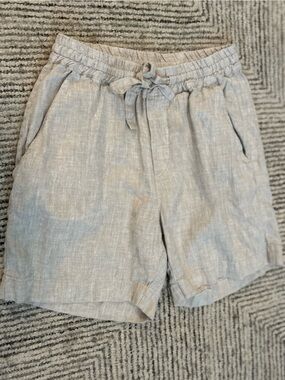 Magic Linen Beige Linen Drawstring Women's Shorts Size Small Resort Coastal